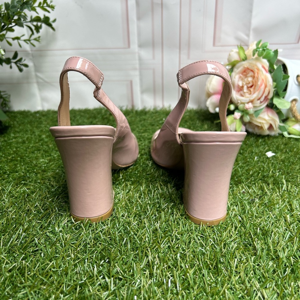 STUART WEITZMAN Cryblock pink 85 Slingback Pump  women Size 6 Ballet Patent - Picture 16 of 17